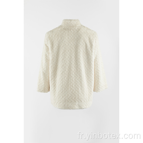 Fausse fourrure blanche chaudement manteau extérieur